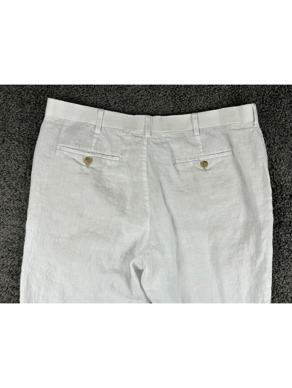 Cubavera Collection Mens White 100% Linen Pants Straight Leg Sz 38x32